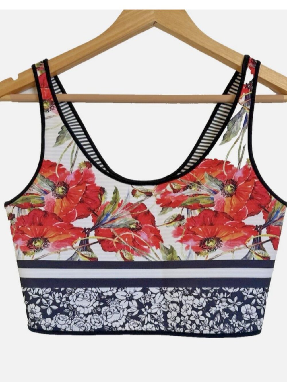 CLOVER CANYON Scuba Bra Size Small Floral Reversible Crop Top
